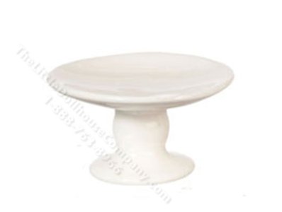 (image for) Miniature Large White Ceramic Pedestal Tray