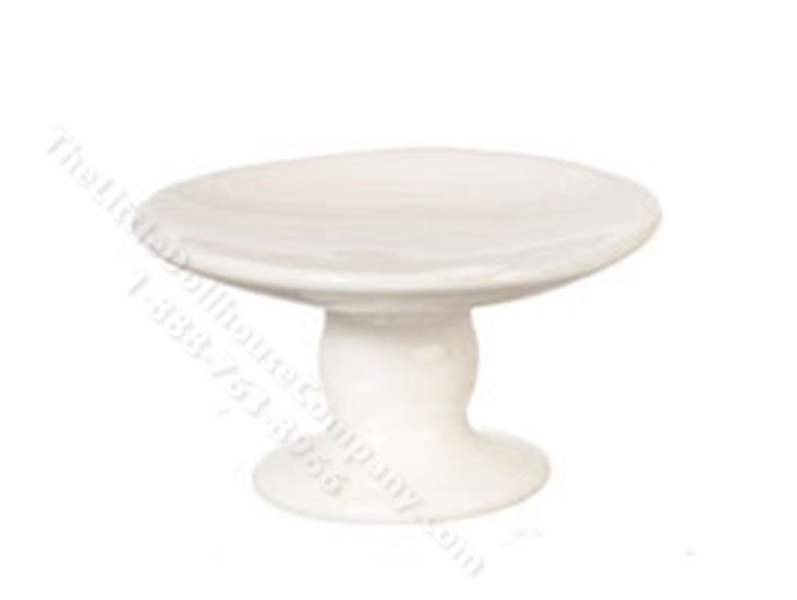 (image for) Miniature Large White Ceramic Pedestal Tray
