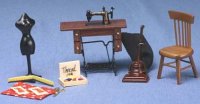 (image for) Dollhouse Scale Model Sewing Room Set of 5