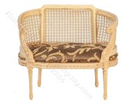 (image for) Miniature Unfinished Louis XIV Small Settee for Dollhouses