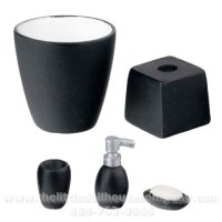 (image for) 5-Pc. Black Ceramin Bath Accessory Set