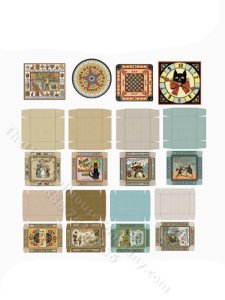 (image for) Miniature Vintage Game Boards Boxes Kits for Dollhouses