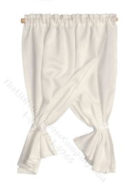 (image for) Miniature White Tie-Back Curtains for Dollhouses