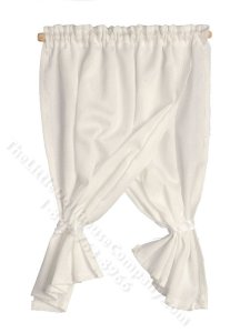 (image for) Miniature White Tie-Back Curtains for Dollhouses