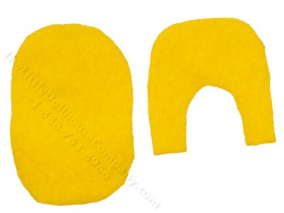 (image for) Half Scale Miniature Yellow Bath Mat Set for Dollhouses