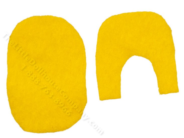 (image for) Half Scale Miniature Yellow Bath Mat Set for Dollhouses