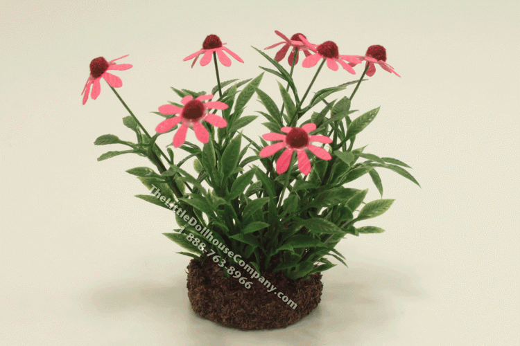 (image for) Miniature Pink Cone Flowers in Soil, Mini Creations by Judy