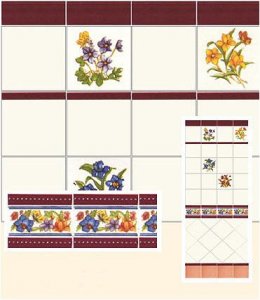 (image for) Dollhouse Scale Model Mediterranean Wall Tiles