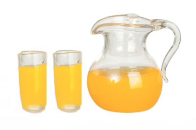 (image for) Miniature Pitcher and 2 Glasses of Orange Juice
