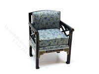 (image for) Miniature Chinese Chippendale Upholstered Armchair for Dollhouse