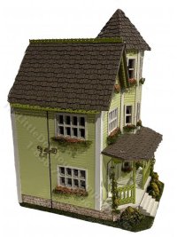 (image for) 1:144 Scale Sister House Dollhouse Kit - Green