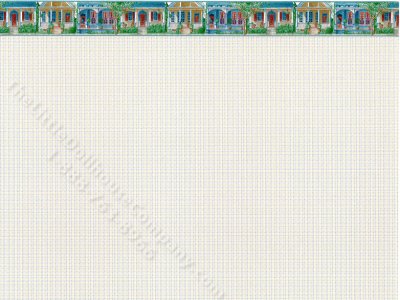 (image for) Yellow Plaid & House Pattern Miniature Wallpaper for Dollhouses