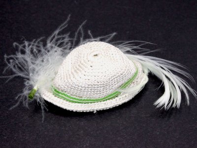 (image for) Miniature Handmade White Feather Sun Hat