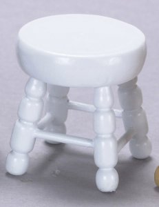 (image for) Dollhouse Miniature White Stool