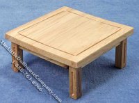 (image for) Miniature 3pc Cream Corner Sofa Set w/Oak Table for Dollhouses