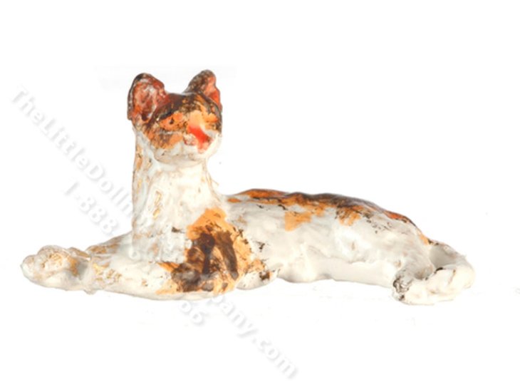 (image for) 1:48 Scale Miniature Calico Cat for Dollhouses