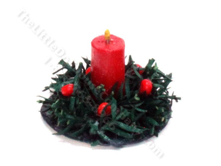 (image for) Miniature Candle and Wreathe Centerpiece for Dollhouses