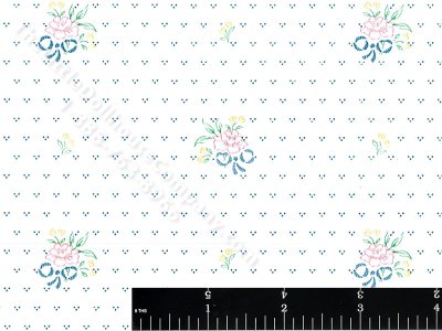 (image for) Roses on Dots Miniature Wallpaper for Dollhouses