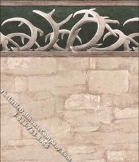 (image for) Dollhouse Scale Model Wallpaper Deer Antlers Pattern