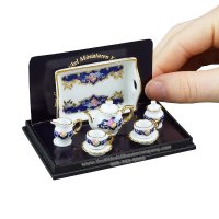 (image for) Miniature Tea-Set "Baronesse" - Royal Blue Design