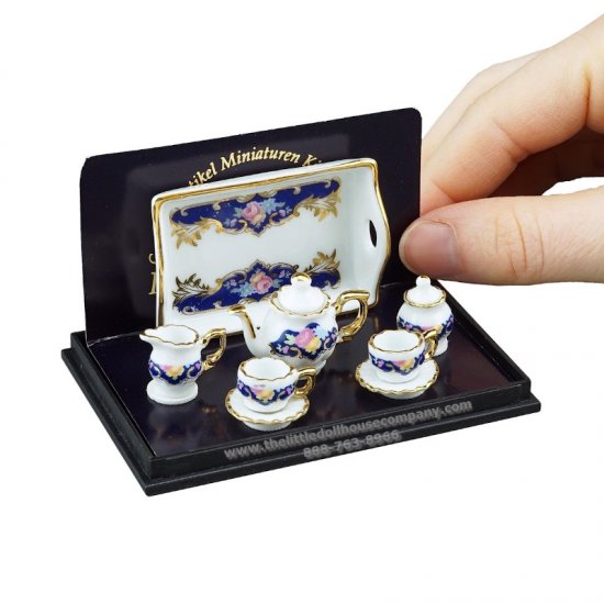 (image for) Miniature Tea-Set "Baronesse" - Royal Blue Design