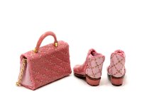 (image for) Pink Chanel Quilted Leather Purse and Boots by Judith Blondell