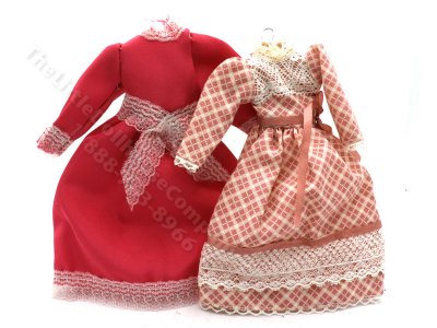 (image for) Miniature Set of Two Pink Victorian Day Dresses