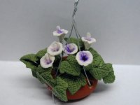 (image for) Miniature White and Lavender Lilies Hanging Flower