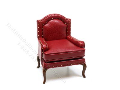 (image for) Leather Upholstered Arm Chair - Walnut