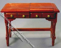 (image for) Miniature Vanity/Desk with Flip Open Mirror for Dollhouses