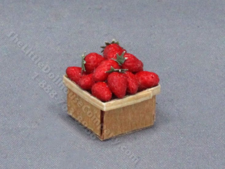 (image for) Miniature Quart of Strawberries for Dollhouses
