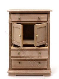 (image for) Vintage Miniature Oak Armoire for Dollhouses - As Is