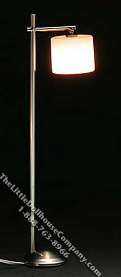 (image for) Miniature 12v Pewter Modern Floor Lamp for Dollhouses