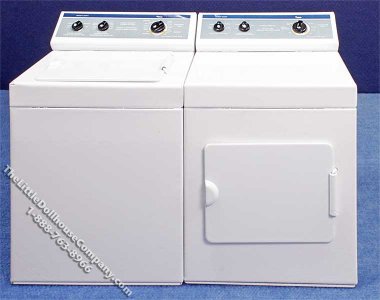 (image for) Miniature White Washer and Dryer Set for Dollhouses