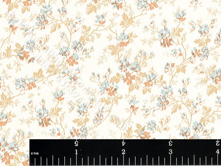 (image for) Metallic Floral Miniature Wallpaper for Dollhouses