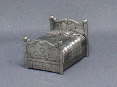 (image for) Half Scale Pewter Bed for Dollhouses