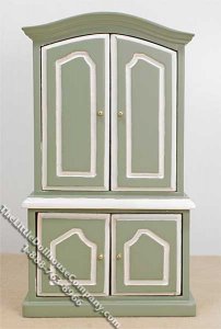 (image for) Miniature Green Kitchen Cabinet/Pantry for Dollhouses