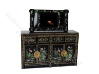 (image for) Miniature Black and Gold Chinese Chippendale Mirror for Dollhouses