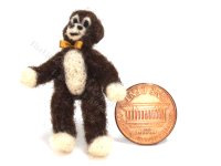 (image for) Miniature Dark Brown Mohair Monkey by Erna Meyer