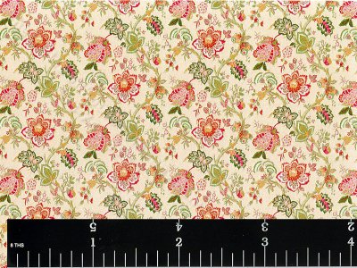 (image for) Dollhouse Scale Model Yellow Floral Paisley Wallpaper