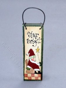 (image for) Miniature 'Star Bright' Christmas Sign for Dollhouses
