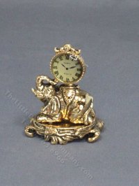 (image for) Miniature Elephant Mantle/Table Clock for Dollhouses
