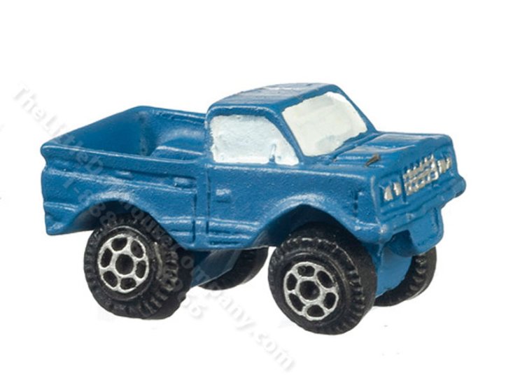 (image for) Miniature Blue Toy Truck for Dollhouses