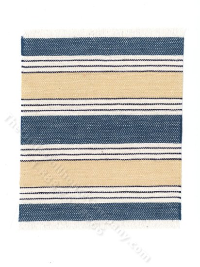 (image for) Miniature Yellow and Blue Rug for Dollhouses - Small