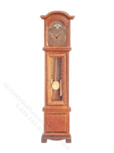 (image for) Miniature Quartz Grandfather Clock for Dollhouses - Walnut
