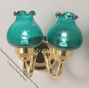 (image for) Miniature Battery Operated Arden Wall Sconce - Green