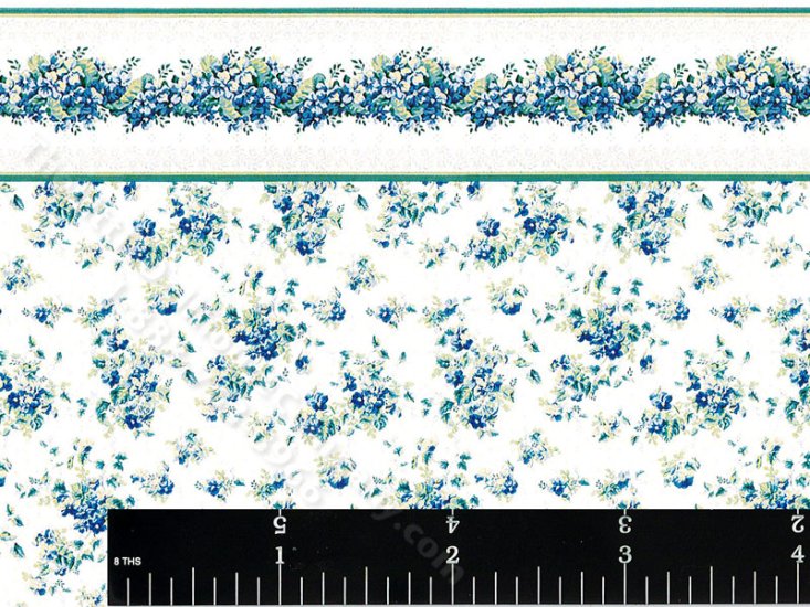 (image for) Dollhouse Scale Model Wallpaper Sweet Violets Pattern