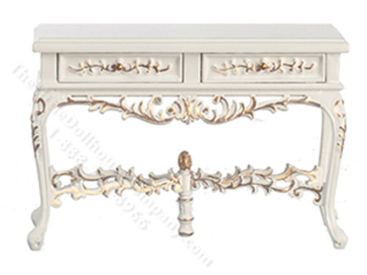 (image for) Miniature White Barrington Square Table for Dollhouses