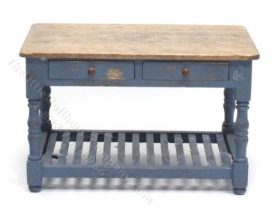 (image for) Dollhouse Scale Model Blue Preparation Table