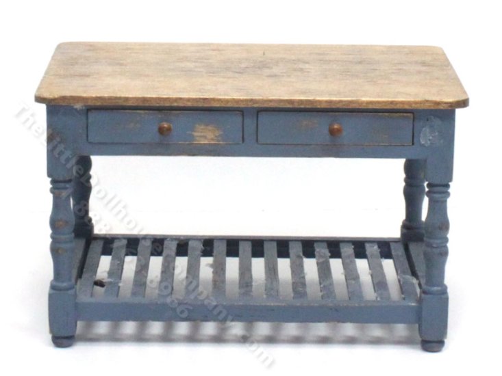 (image for) Dollhouse Scale Model Blue Preparation Table